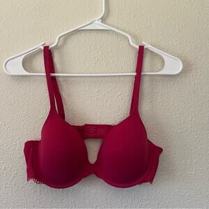 Soma 092201 Embraceable Enchanting Lace Demi Bra in Red 36B